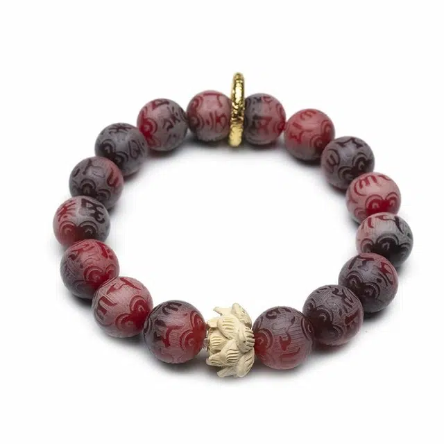 【福庙流通处】 周帝王 八方来财财富圆满诸事顺利平安喜乐小众福禄吉祥国风新中式珠文玩#好运 菩提根 手串 男女同款情侣款
