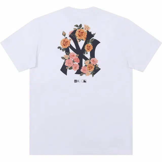 New Era x MLB SS24 Floral Logo T-Shirt White