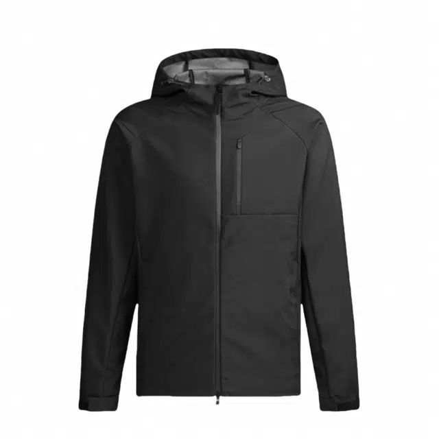 雅鹿  男士春秋高品质科技户外侧拉链连帽外套  防风透气冲锋衣 男女同款