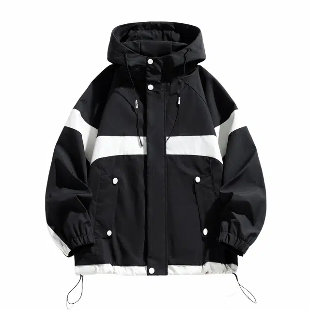 雅鹿  休闲连帽拉链开衫  防风透气冲锋衣 男女同款