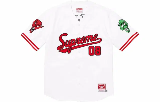 Supreme x Mitchell & Ness Downtown Hell Baseball Jersey