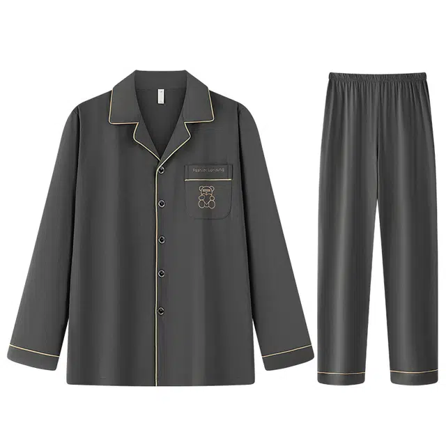 向薇 舒适透气长袖上衣家居服长裤睡衣套装 男款 图片色