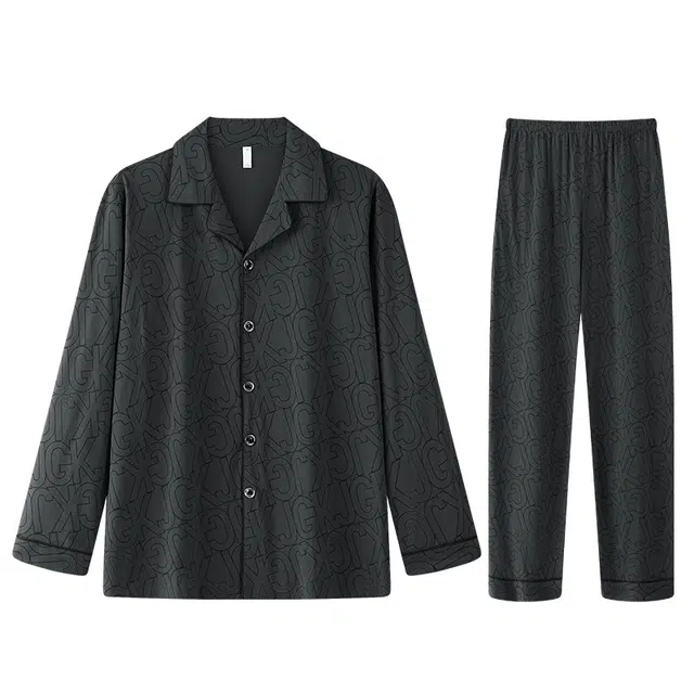 向薇 薄款长袖长裤青少年休闲可外穿家居服睡衣套装 男款 图片色