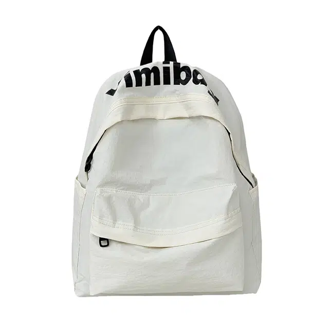 德力熊 高颜值小众日系休闲百搭 尼龙 双肩包 常规 男女同款情侣款 白色/桔色/黑色/紫色/绿色