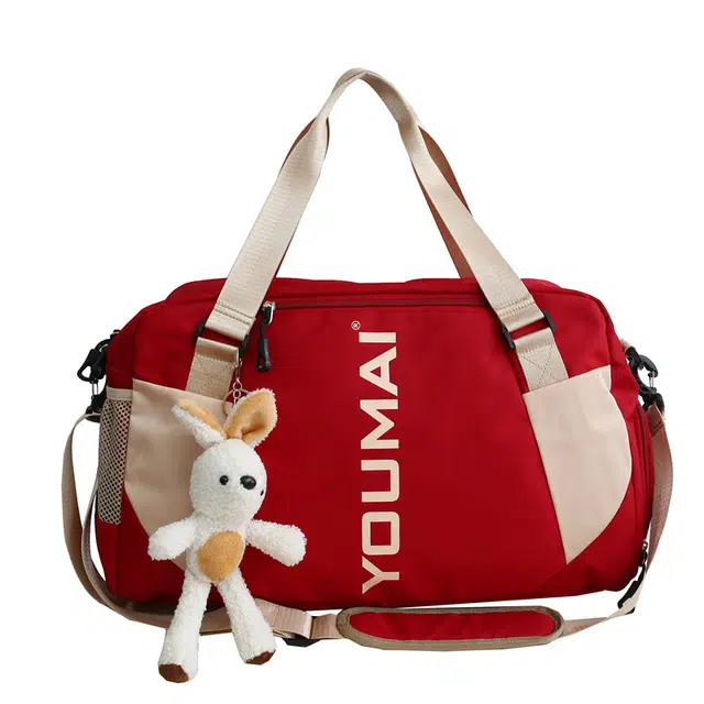 德力熊 短途出差旅游 尼龙 旅行包 男女同款情侣款 粉色深蓝色紫色黑色红色浅蓝色卡其色