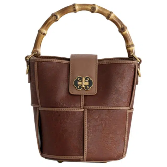 良锦记 油丝提花 桑蚕丝 水桶包手提包 女款 多色