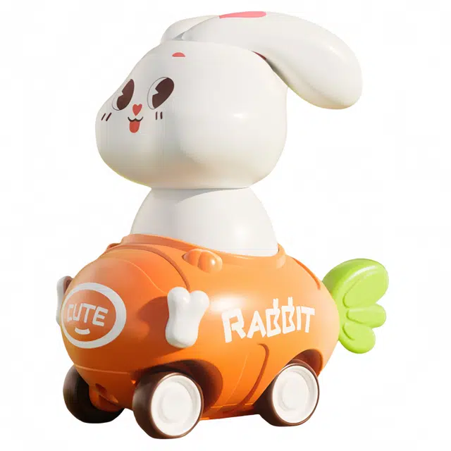 古欧 卡通兔子按压车 无需电池 早教益智玩具