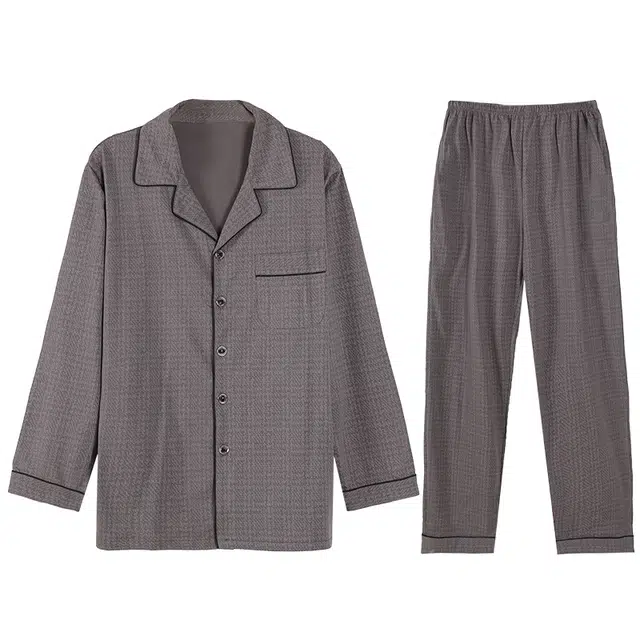 向薇 长袖长裤可外穿家居服睡衣套装 男款 图片色