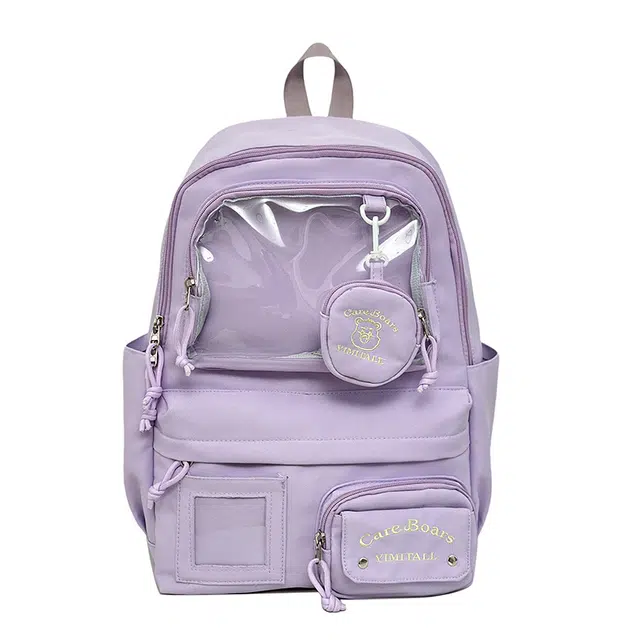 德力熊 书包小众睿营日系大容量 尼龙 双肩包 女款 白色/蓝色/黑色/黄色/紫色