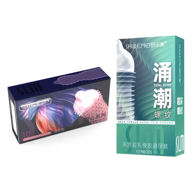 舒乐美 撩心涌潮组合避孕套 螺纹水润倍滑玻尿酸超薄