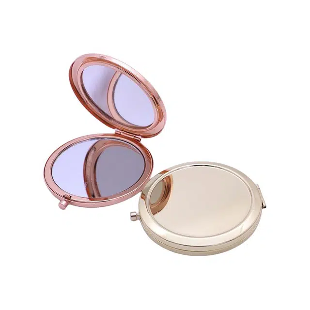 静玲珑 双面化妆镜折叠小镜子随身补妆高清放大梳妆镜手持迷你圆镜