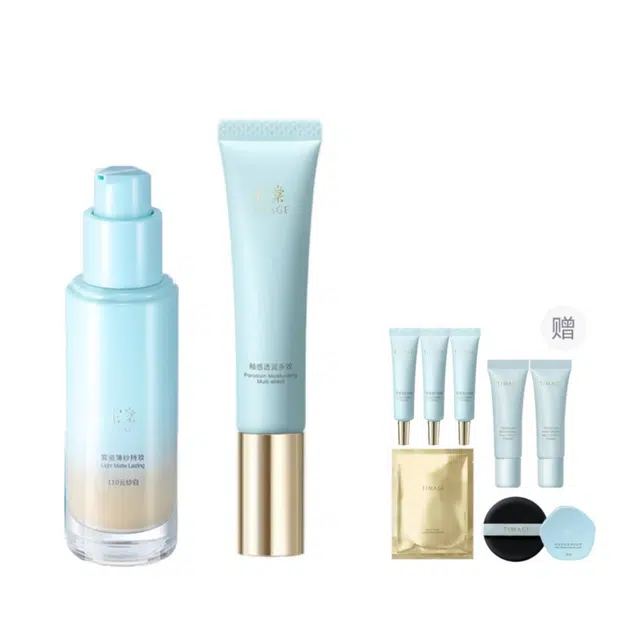 彩棠 不卡粉妆前乳+粉底液彩妆套装 控油自然服帖保湿遮瑕均匀肤色修饰肤色