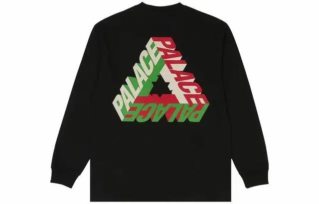 PALACE FW23 Logo Crewneck Long Sleeve Tee Black