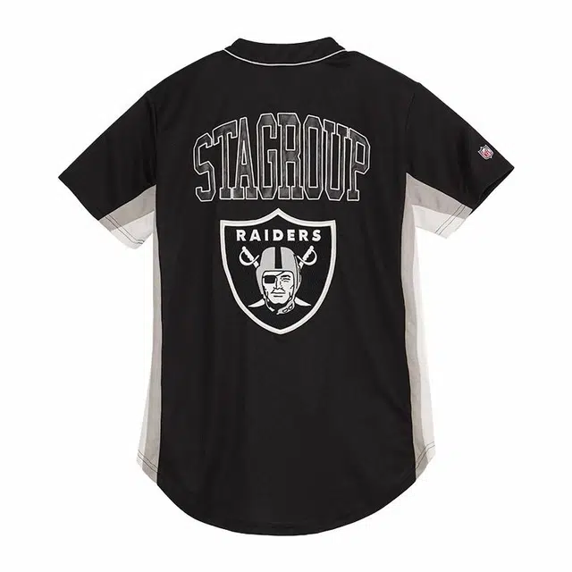 STA x NFL Raiders Black Varsity Jacket
