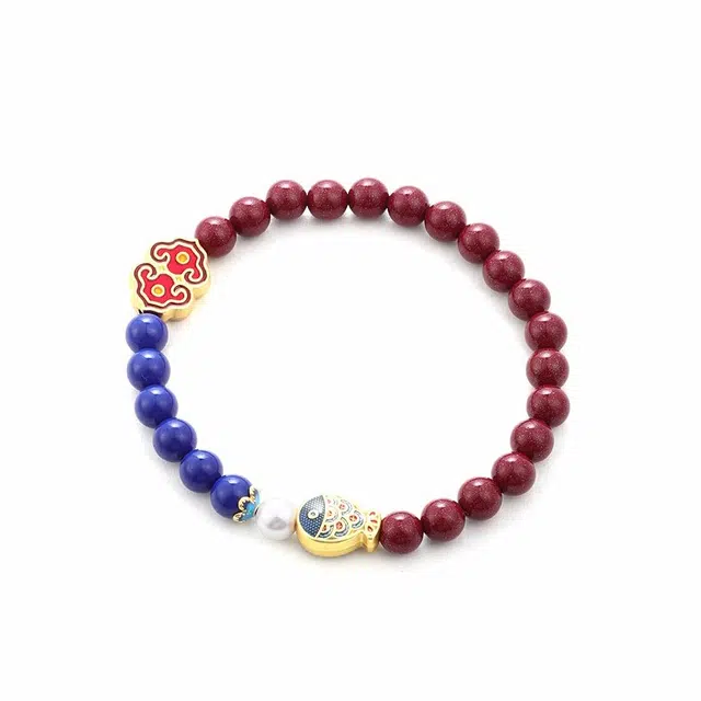 克兰茜 鲤跃丹霄 时来运转国潮小众设计感本命年上岸锦鲤 新中式轻奢小众高级感 精美礼盒装可调节圆珠串 好运 再造辰砂朱砂 手串 女款