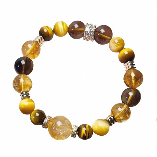 兰慕茵诺 八方来财 新中式金霸大综合  转运上岸# 好运天然 黄水晶 手串 男女同款情侣款