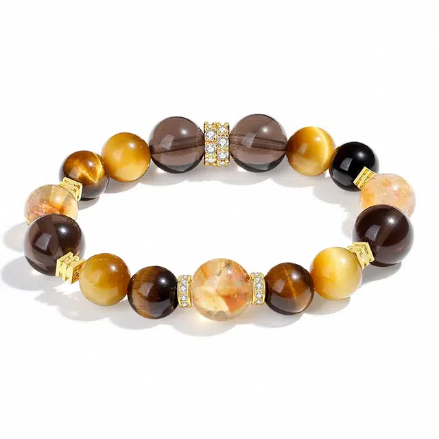 兰慕茵诺 八方来财 新中式金霸大综合  转运上岸# 好运天然 黄水晶 手串 男女同款情侣款