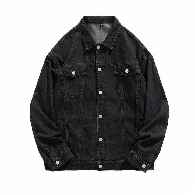 双星八特 翻领简约经典时尚宽松舒适夹克男款衣服潮工装学生上衣牛仔外套 男女同款