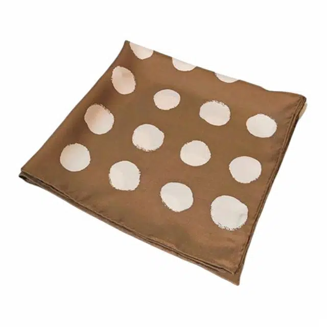 山一丸 波点 时尚 小方巾 桑蚕丝装饰小领巾 真丝 丝巾 女款