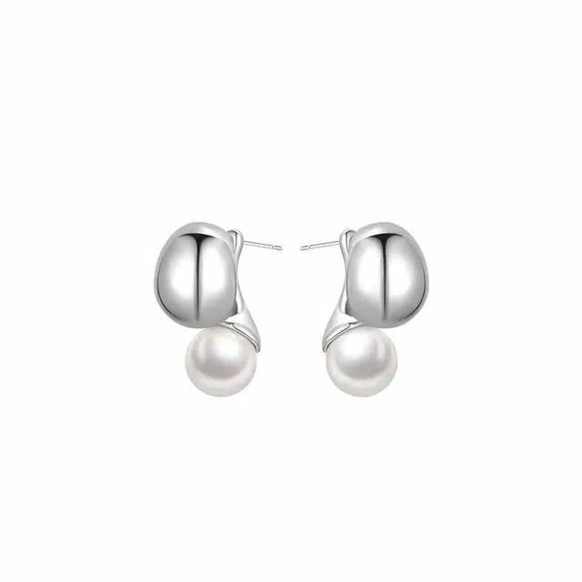 韵系 简约高级感豌豆珍珠 铜镀金 耳环 女款