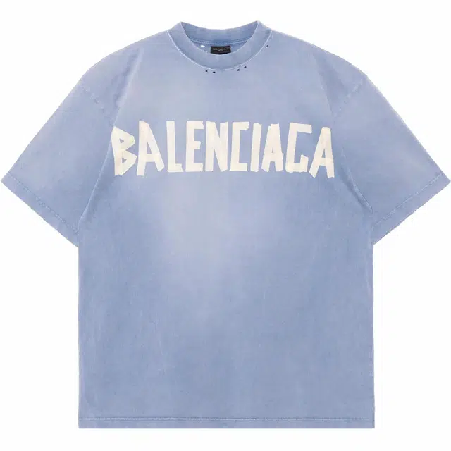 Balenciaga Tape Type T-Shirt Medium Fit In Faded logo
