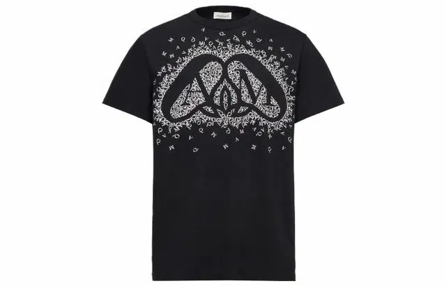 Alexander McQueen Printed Crewneck T-Shirt Black