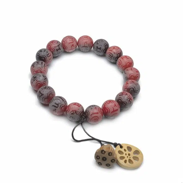 周帝王 八方来财诸事顺利平安喜乐小众六字箴言转运珠福禄吉祥国风佛珠文玩#好运 菩提根 手串 男女同款情侣款