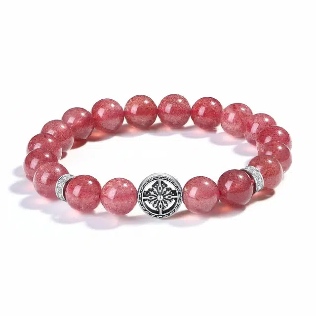 普陀山文创 旺桃花良缘天赐情定三生 国潮新中式能量磁场#好运 礼盒装 草莓晶 手串 男女同款情侣款