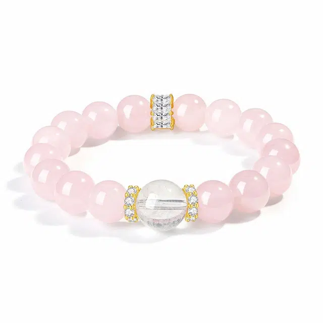 【官方已过香】 普陀山文创 新中式甜美治愈串珠 时来运转紫粉白纳福招桃花国风手饰#好运 礼盒装 粉水晶 手串 女款