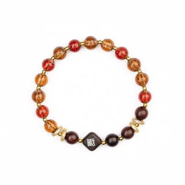 仙源 多财多福 八方来财 搭配琉璃珠国潮新中式寿字小众设计文玩本命年简约时尚#好运 紫檀属 木作手串 男女同款情侣款