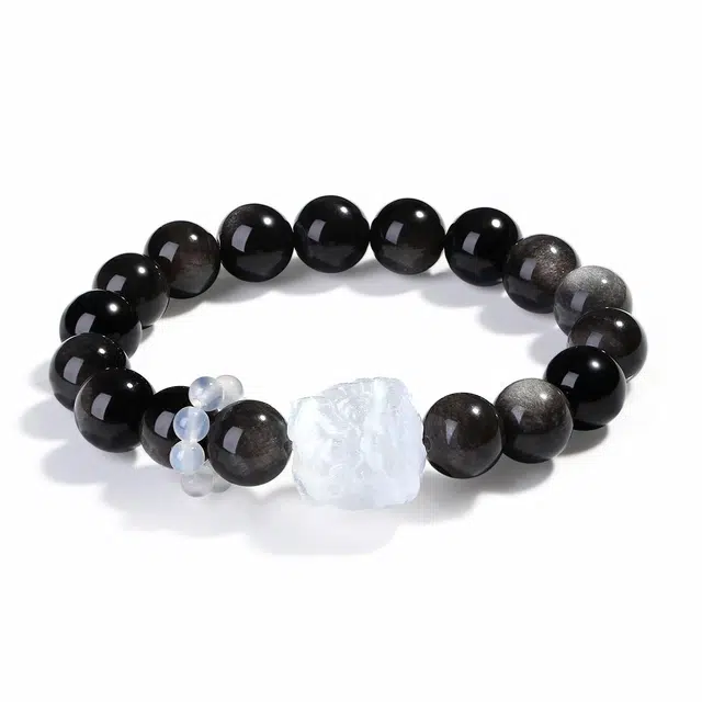 普陀山文创 【招财进宝】时来运转双珠相伴 招财进宝纳福迎祥醒狮转运能量磁场 #好运 礼盒装 黑曜石 手串 男女同款情侣款