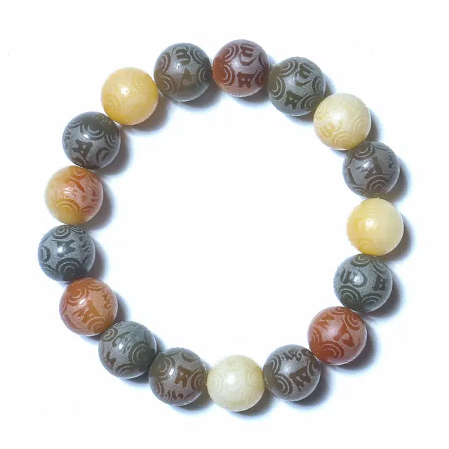 【顺丰包邮】 素于 国潮新中式轻奢高级感念珠文玩六字箴言平安喜乐招财进宝佛珠盘玩#好运 菩提子/菩提籽 手串 男女同款情侣款