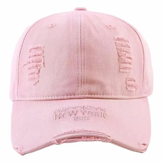 氧气樱桃 个性水洗做旧帽檐字母刺绣时尚百搭破洞嘻哈 棉 鸭舌帽 男女同款情侣款