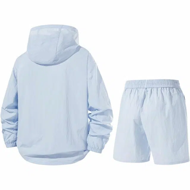 大白鲨 高品质锦纶薄款速干短裤透气情侣套装潮流户外钓鱼服登山裤登山套装两件套防晒服 男款