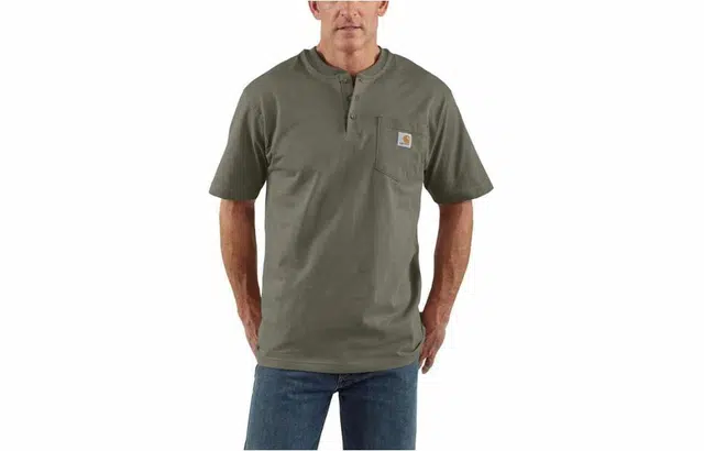 Carhartt K84 LOOSE FIT HEAVYWEIGHT SHORT-SLEEVE POCKET HENLEY T-SHIRT LogoT