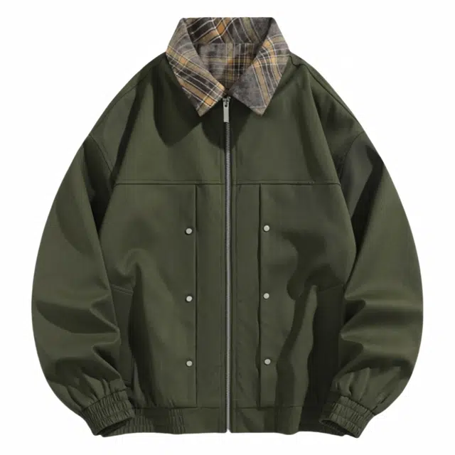 雅鹿 宽松假两件休闲机车工装夹克外套 男款