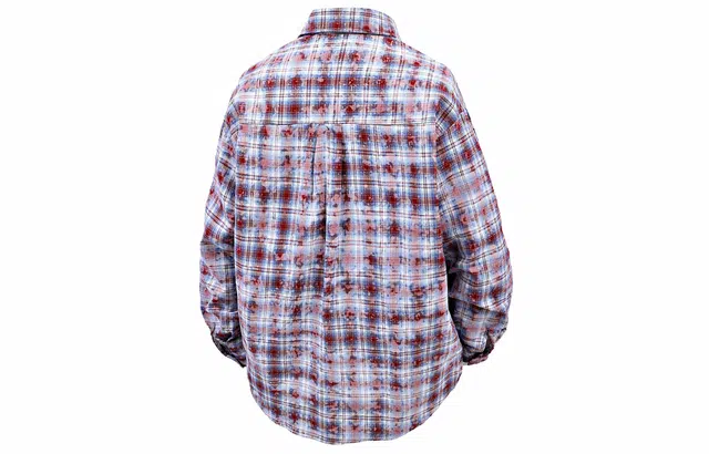 王者荣耀 裴擒虎款美式复古格子条纹打底学院风基础款趣味简约字母百搭翻领纽扣舒适透气长袖衬衫 男女同款