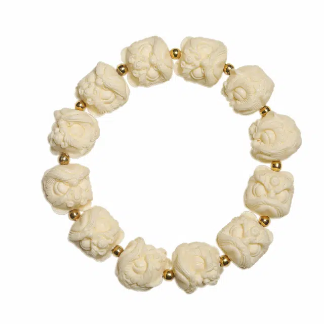 絮物 国潮新中式招财纳福诸事顺遂文玩盘玩佛珠念珠招财进宝学生党必备#好运逢考必过在造 象牙果 手串 男女同款情侣款