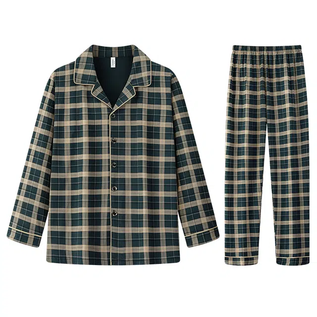 向薇 高级感长袖长裤睡衣套装 男款 图片色