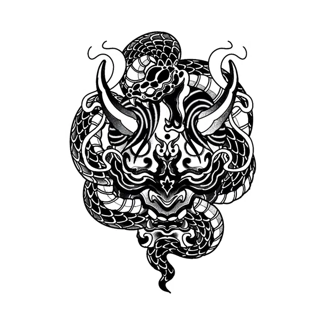 饰田  牛魇蛇魅草本防水纹身贴 持久高级性感情侣半永久超酷男女