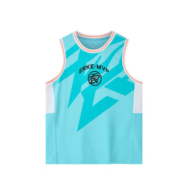 鸿星尔克儿童休闲运动套装 无畏时尚洋气百搭字母印花拼色篮球服 青少年