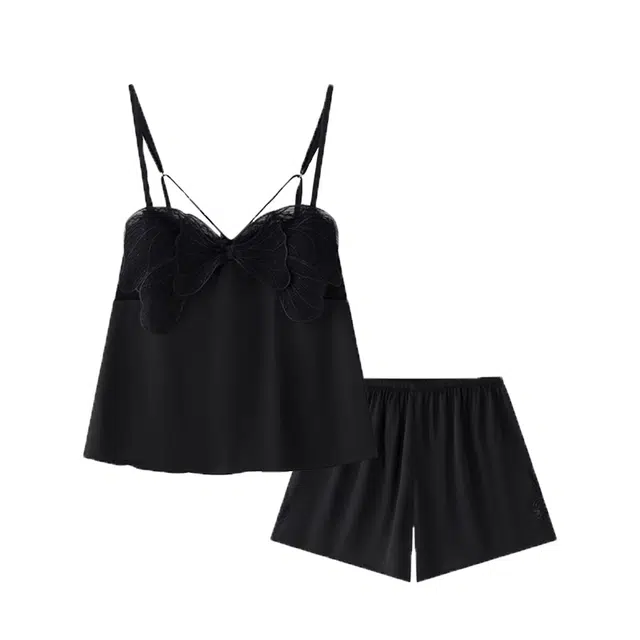 俏韵 冰丝吊带性感纯欲凉感家居服睡衣套装 女款