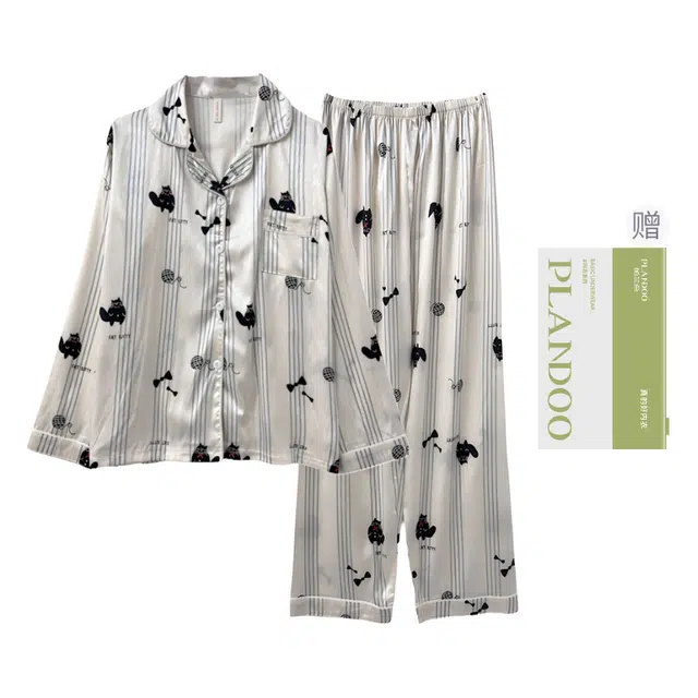 帕兰朵 舒适柔软透气时尚休闲居家睡衣套装 女款 礼袋装 图片色