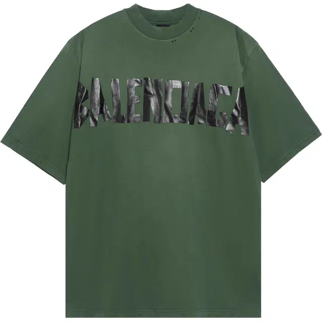 Balenciaga Logo Print T-Shirt Green