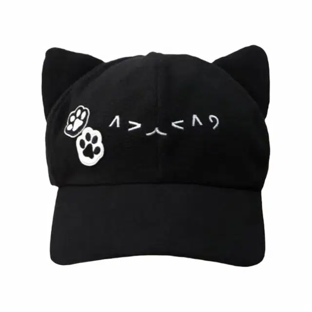 雅鹿 春夏季可爱小猫防风猫耳朵二次元萌系可爱猫猫大头围显脸小 聚酯纤维 鸭舌帽 女款