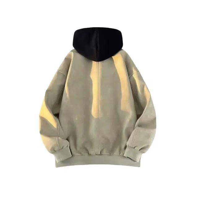 雅鹿 假两件宽松休闲连帽夹克外套 男女同款