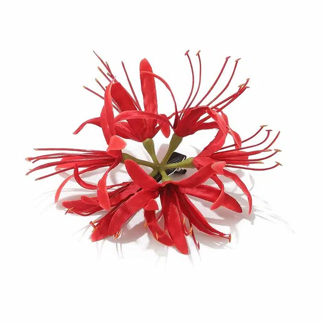 如花梦 古风新中式彼岸花超仙高级感仿真花朵侧边 布艺 发夹 女款