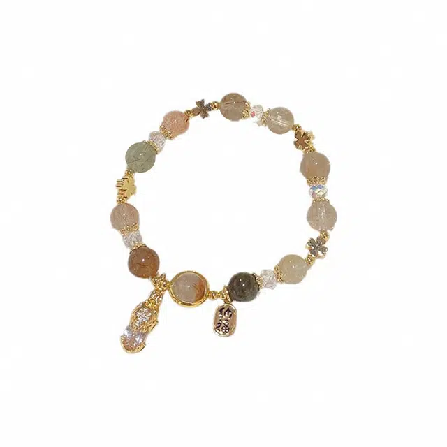 唐述 财源滚滚招财纳福貔貅 超仙甜美轻奢国潮百搭转运有钱花#好运天然 黄水晶 手串 男女同款情侣款