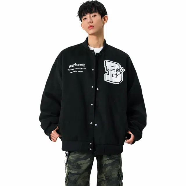 颂希尔  简约百搭字母长袖棒球服 男女同款