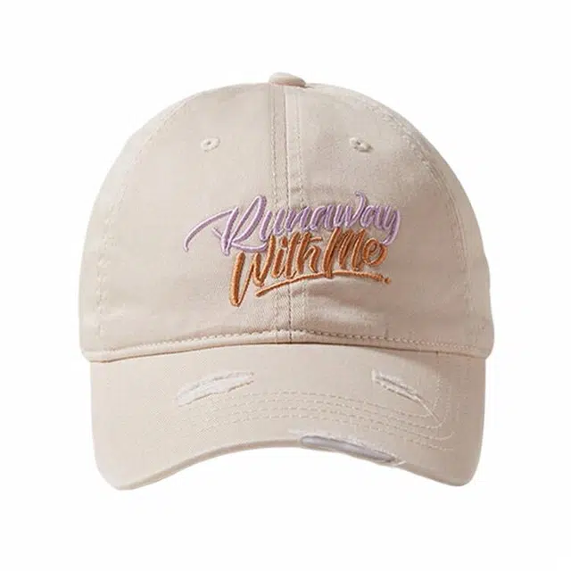 木林森 日系字母刺绣软顶破洞户外出行防晒遮阳宽檐百搭大头围显脸小 棉 鸭舌帽 男女同款情侣款